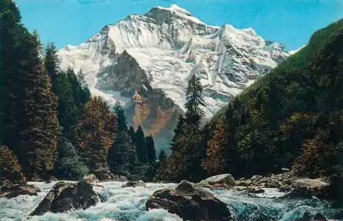 Postcard Switzerland Lutschine mit Jungfrau