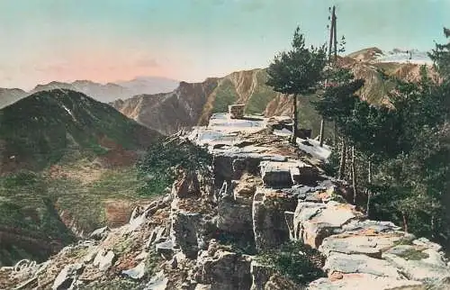 Postcard France Peira Cava Alpes Maritimes la table d'Orientation et la chaine des Alpes