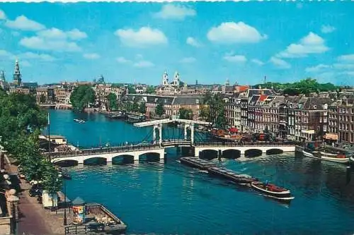 Postcard Netherland Amsterdam Meagre bridge across the Amstel 1966