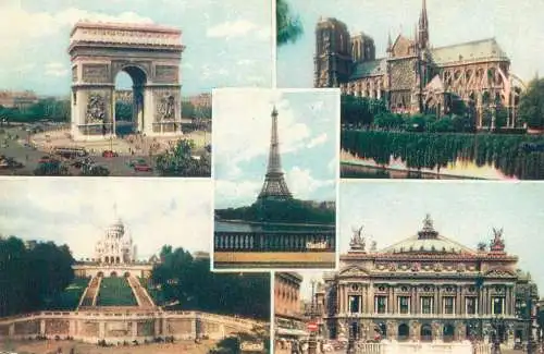 Postcard France Paris multi view