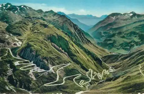 Postcard Switzerland Val Tremola Gotthardstrasse