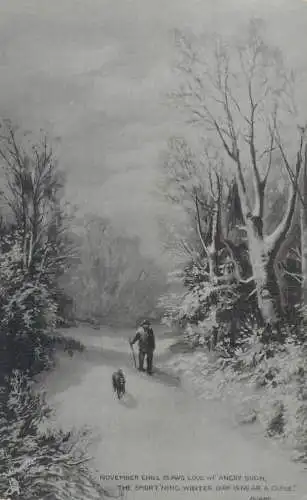 Tuck's Silverette illustration "Ideal Landscapes" Series forest winter scenery