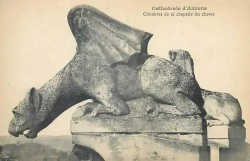 France Amiens Cathedrale Chimeres de la chapelle du chevet