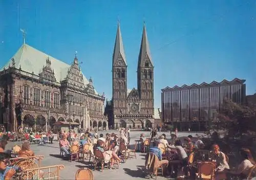 Germany Bremen center square cafe cathedral