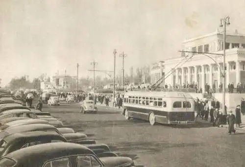 Russia Moscow 1953 train station and bus