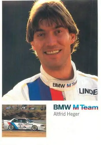 Postcard Motor sport rally Altfrid Heger M+BMW