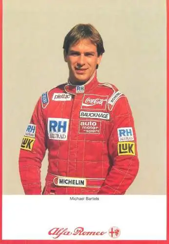 Postcard Motor sport rally Michael Bartels Alfa Romeo
