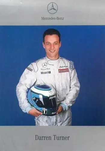 Postcard Motor sport rally Darren Turner Mercedes Benz