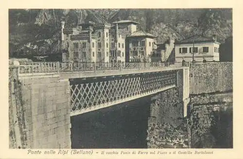 Postcard Italy Belluno ponte nelle Alpi vecchio Ponte di Ferro