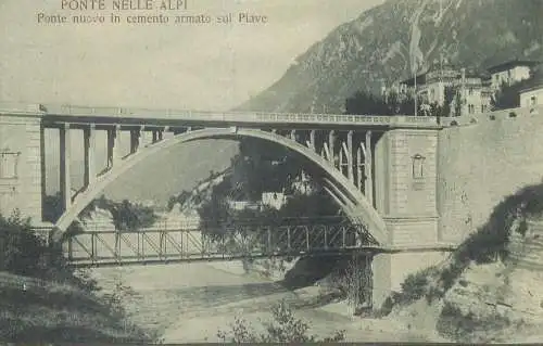 Postcard Italy Belluno ponte nelle alpi