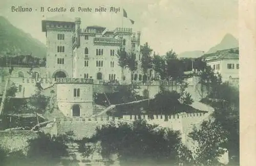 Postcard Italy Belluno il castello di ponte nelle alpi