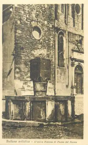 Postcard Italy Belluno artistica l'antica fontana di piazza del duomo