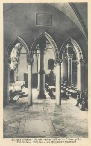 Postcard Italy Belluno navata sinistra dell'antica chiesa gotica di S Stefano