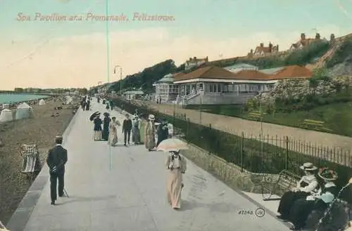 Postcard UK England Felixstowe spa pavilion and promenade