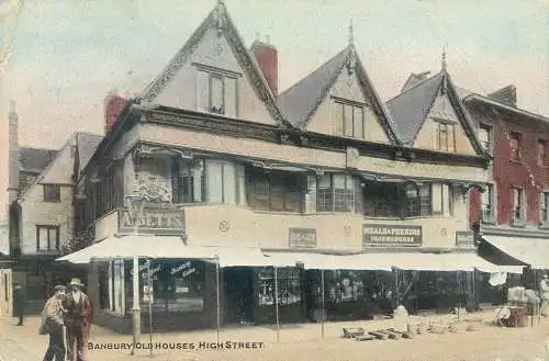 Postcard UK England Banbury old houses high street