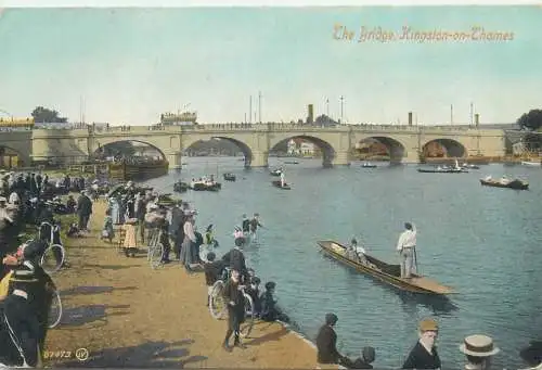 Postcard UK England Kingston-on-Thames boat