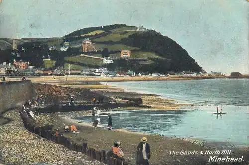 Postcard UK England Minehead the sands North Hill