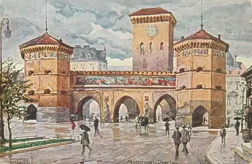 Germany Munchen Isartor Richard Wagner signed painting