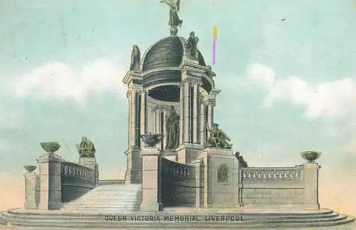 Postcard UK England Liverpool queen Victoria memorial