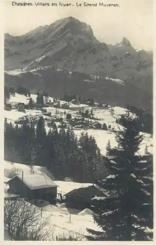 Postcard Switzerland Chesieres villers en hiver la grand muveran
