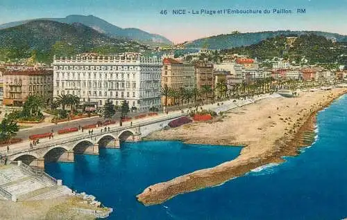 France Nice La Plage et l'Embouchere du Paillon