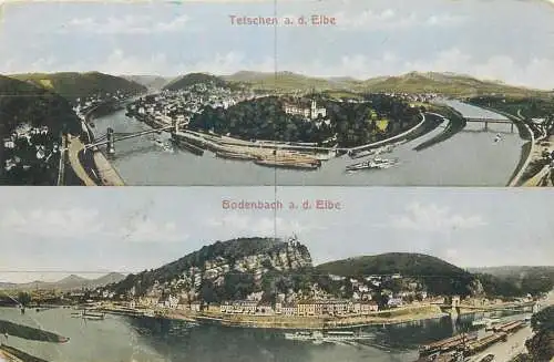 Germany Bodenbach a.d Elbe & Czech Republic Decin a.d Elbe multi view