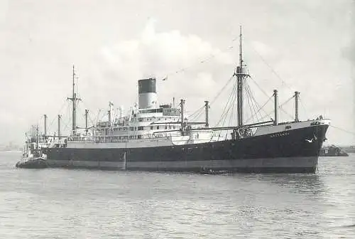 Harold Jordan's Postcard M.V. "Astyanax" Blue Funnel Line The Ocean Steam Ship