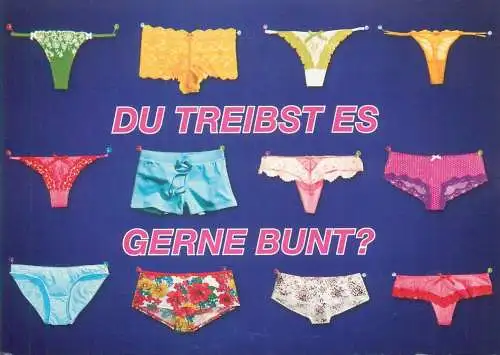 Colourful dame underwear types