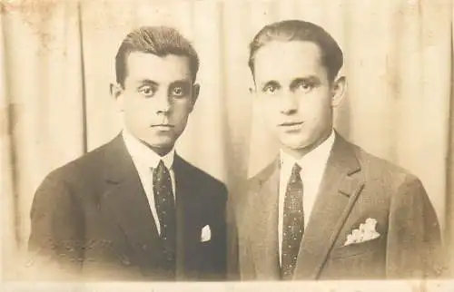 Handsome men portrait 1929 photo postcard