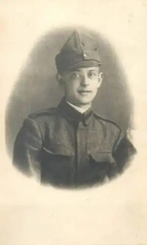 Military portrait vintage photo postcard
