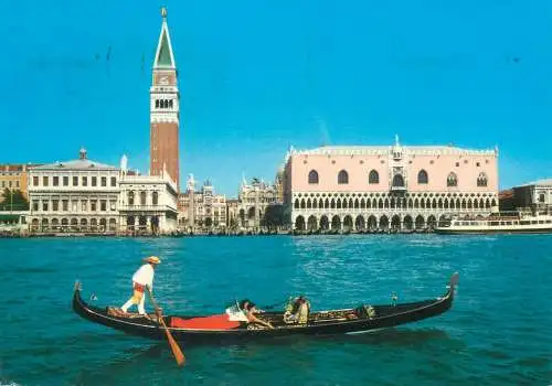 Italy Venezia Gondola boat on Basin S. Marco