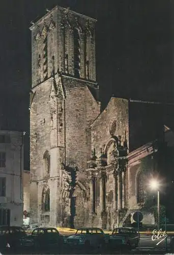 France La Rochelle L'Eglise Saint Sauveur vue de nuit