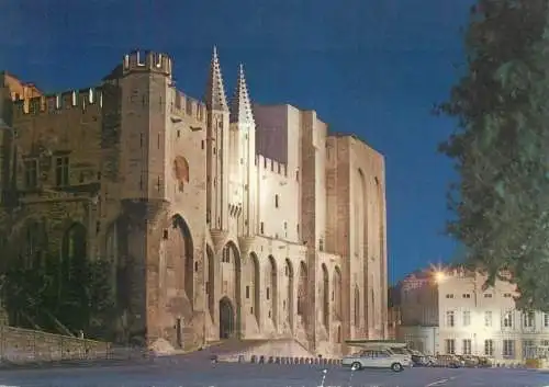 France Avignon Palais des Papes vue de nuit