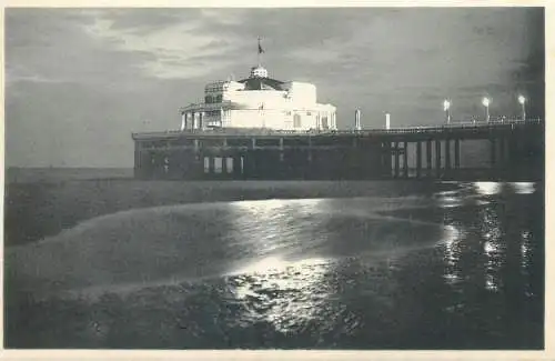 Postcard Belgium Blankenberge the pier illuminated