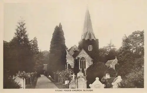 Postcard United Kingdom England Stoke Poges church Slough