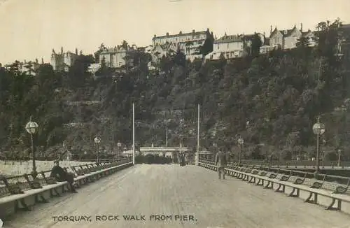 Postcard United Kingdom England Devon > Torquay rock walk from pier