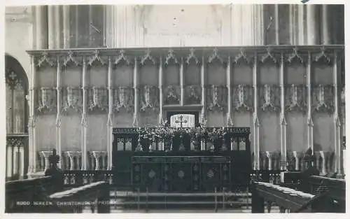 Postcard United Kingdom England Christchurch priory Rood screen