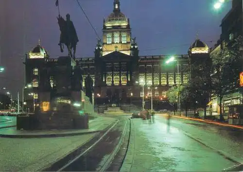 Czech Republic Praha Wenceslas Square night view