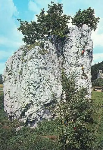 Czech Republic Moravian Karst isolated rock Hrbenac at Sloup