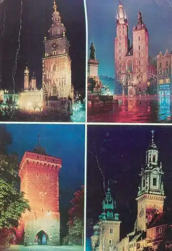 Poland Krakow several night aspects
