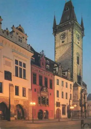 Czech Republic Praha Old Town Hall evening aspect