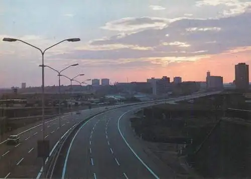 Czech Republic Prague Southern City suburb and D1 Highway sunrise view