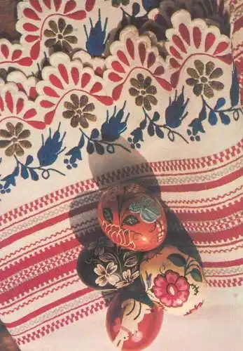 Postcard greetings card holidays Easter celebration Hungary painted eggs 1982