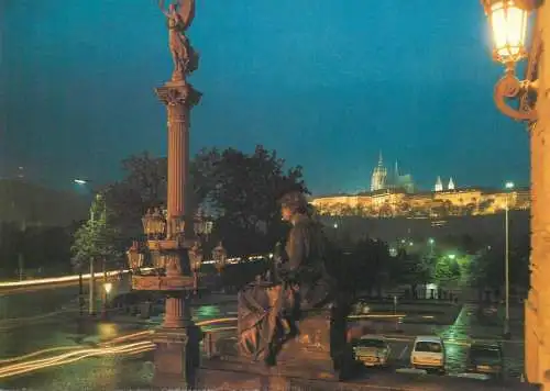 Czech Republic Prague Hradcany & House of Artists nocturnal aspect