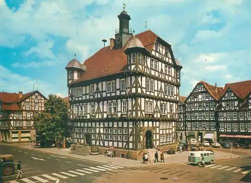 Germany Luftkurort Melsungen im Fuldatal Rathaus mit Markplatz