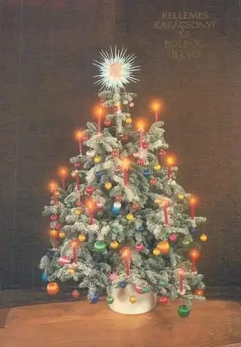 Postcard greetings card Christmas and New Year Hungary