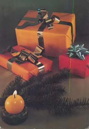 Postcard greetings card Christmas and New Year Hungary 1979 gifts