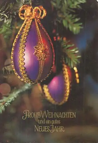 Postcard greetings card Christmas and New Year Germany 1975 globe