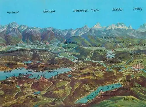 Austria Karntner Seen Gebiet mit den Karawanken satellite map view