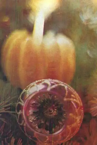 Postcard greetings card Christmas and New Year Romania 1967 candle